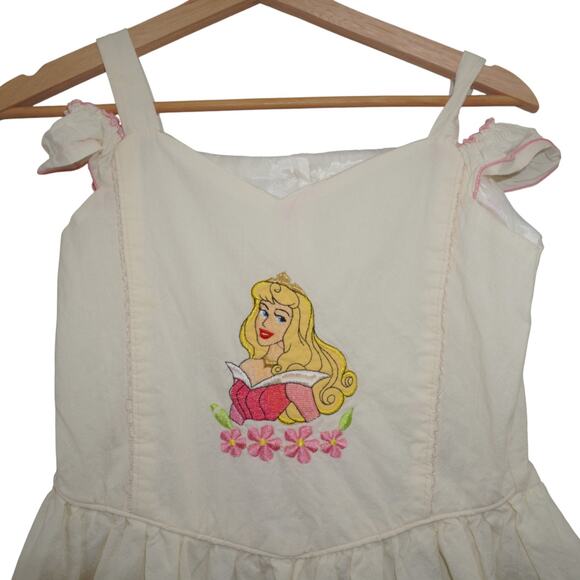 Vintage Disney Princess Aurora Dress – Sleeping Beauty Embroidered Cream 8/10 - Picture 2 of 10